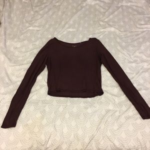 Purple/Maroon long sleeve crop top